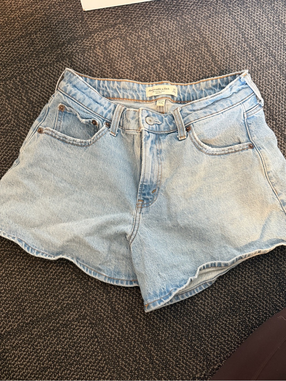 Abercrombie & Fitch Light Blue High-Rise Denim Cutoff Shorts